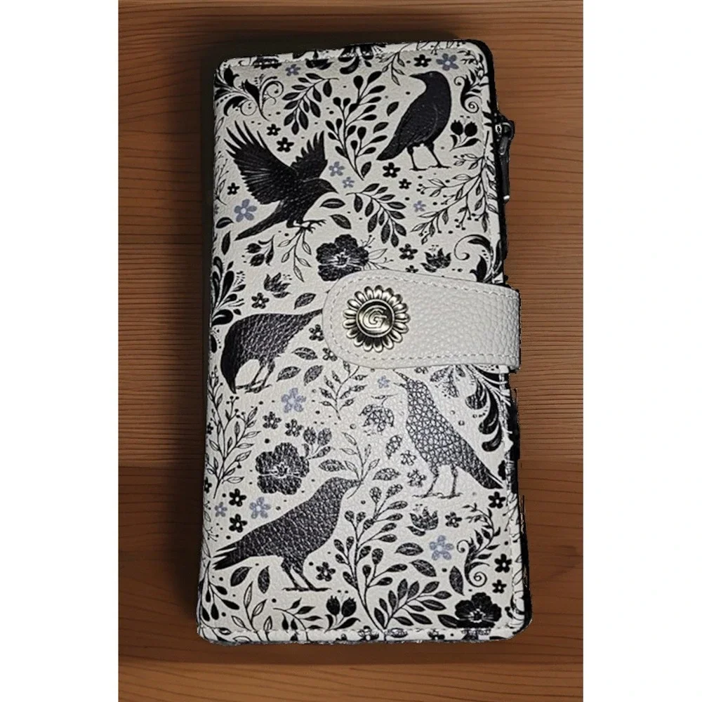 Crows Flowers NEW Wallet RFID Blocking Credit Card Holder Organizer